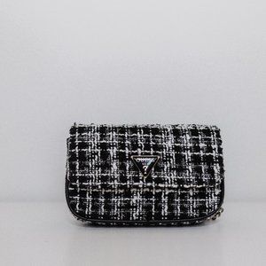 Guess Quilted Tweed Micro Mini Bag